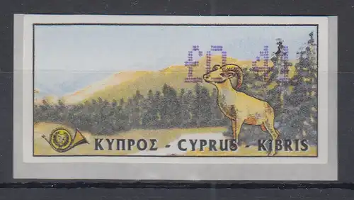 Zypern Amiel-ATM 1999, Mi-Nr. 3  Wert 0,41 **