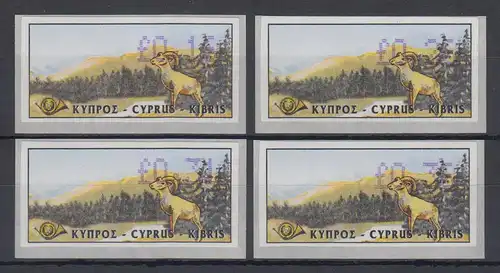 Zypern Amiel-ATM 1999, Mi-Nr. 3  Portosatz 0,16 - 0,26 - 0,31 - 0,36  **