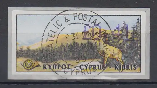 Zypern Amiel-ATM 1999  Mi-Nr. 3  Wert 0,41 mit Ersttags-O 