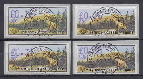 Zypern Amiel-ATM 1999 Mi-Nr. 4 Aut.-Nr. 006 Portosatz 4 Werte O