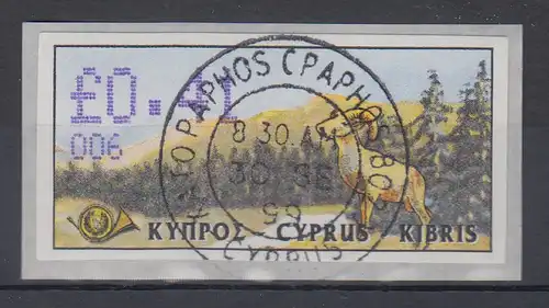 Zypern Amiel-ATM 1999  Mi-Nr. 4 Aut.-Nr. 006 Wert 0,41 gestempelt