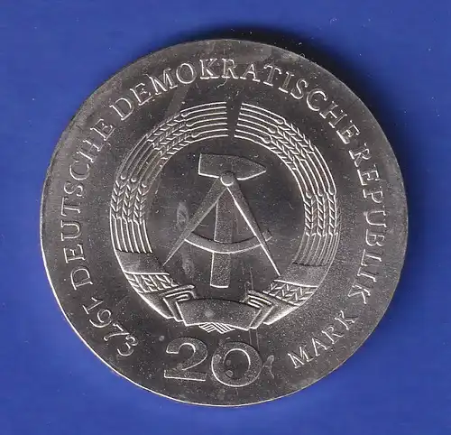 DDR 20 Mark Gedenkmünze 1973 August Bebel stempelglanz stg 