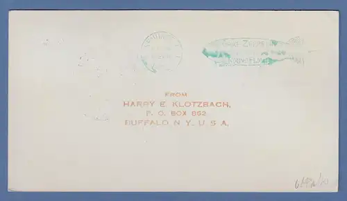 Brasilien Zeppeliin-Postkarte 1930 gelaufen von Rio nach Buffalo NY, Mi.-Nr. Zp4