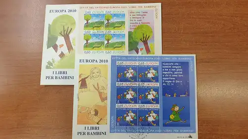 Vatikan 2010 Europa Kinderbücher Mi.-Nr. 1669-1670 je Kleinbogen auf FDC 