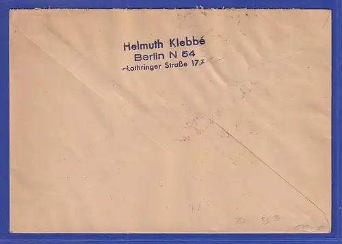 DDR 1950 DEBRIA-Block auf FDC, adressiert in die USA 