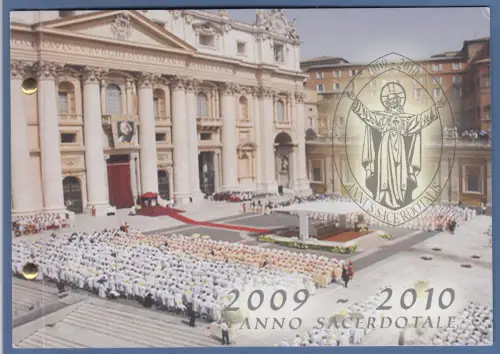 Offizieller Numisbrief Vatikan mit 2€ Münze 2010 Priesterjahr im Folder