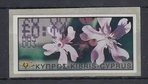 Zypern ATM Wildblumen 2002 Mi.-Nr. 8 Aut.-Nr. 003, Doppeldruck 
