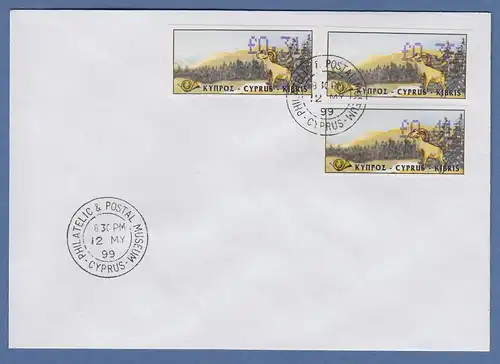 Zypern Amiel-ATM 1999 Mi-Nr. 3 Werte 0,31 - 0,36 - 0,41 auf FDC