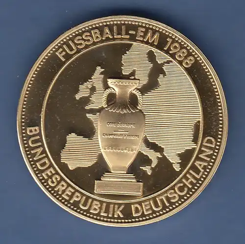 Messing-Medaille Fussball-Europameisterschaft 1988 Pokal / Deutschlandkarte 