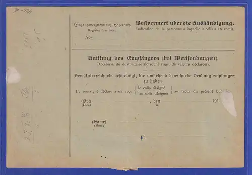 Bayern 80Pfg Wappen Mi.-Nr. 68y als EF auf Paketkarte aus Schweinfurt nach CH