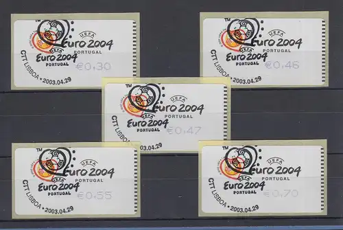 Portugal 2003 ATM Fußball EM Euro 2004 Mi-Nr. 42.1.Z1 Satz 5 Werte ET-O