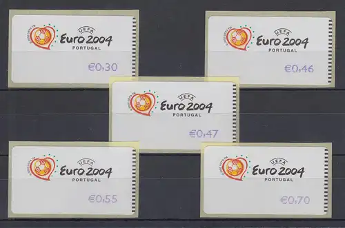 Portugal 2003 ATM Fußball EM Euro 2004 Mi-Nr. 42.3.Z1 Satz 5 Werte **