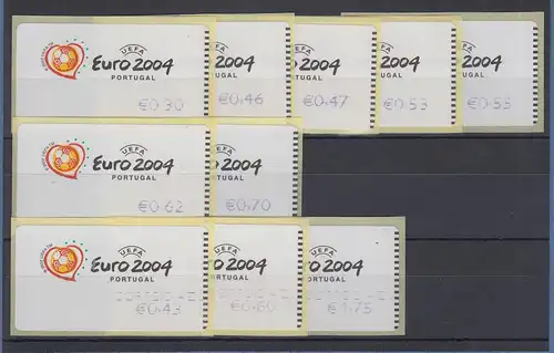 Portugal 2003 ATM Fußball EM Euro 2004 Mi-Nr. 42.3. Satz 10 Werte ** 