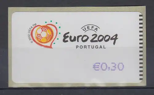 Portugal 2003 ATM Fußball EM Euro 2004 Mi-Nr. 42.3. Z1  Wert €0,30 **