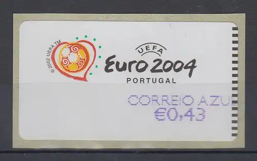 Portugal 2003 ATM Fußball EM Euro 2004 Mi-Nr. 42.3. Z2  Wert AZUL €0,43 **