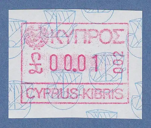 Zypern Frama-ATM 1989 Aut-Nr. 002 aus OA Wert 00,01 **