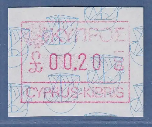 Zypern Frama-ATM 1989 Aut-Nr. 002 aus OA Wert 00,20 **