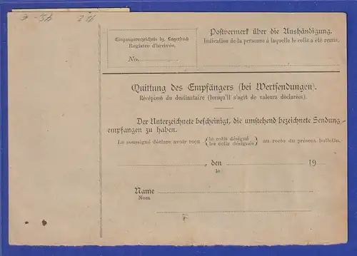 Dt. Reich Germania Mi-Nr. 92 I in MIF auf NN-Paketkarte aus Marktneukirchen 1913