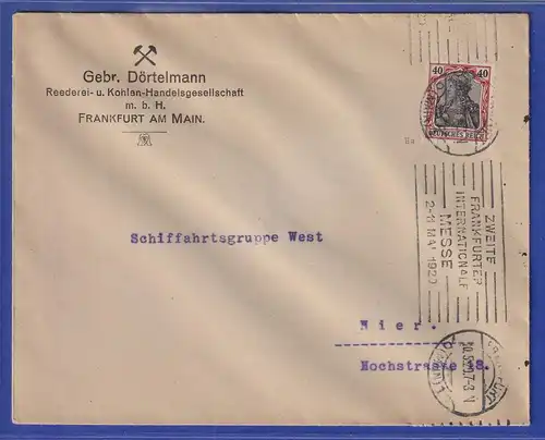 Dt. Reich Germania 40Pfg Mi.-Nr. 90IIa als EF auf Orts-Brief aus Frankfurt, gpr.