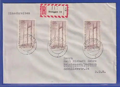 Berlin 1956 Funkstelle Nikolassee Mi.-Nr. 157 MEF auf R-Brief in die DDR