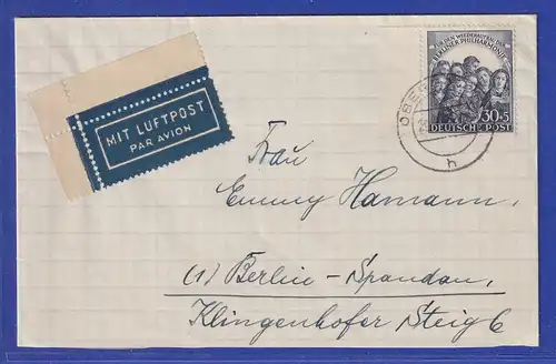 Berlin Philharmonie 30Pfg. Mi.-Nr. 73 auf Lp-Brief aus Oberstdorf, überfrankiert