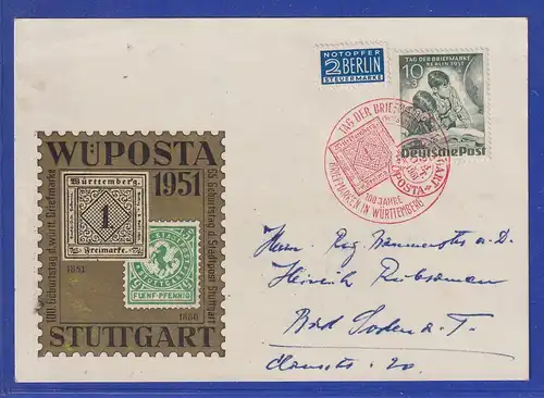 Berlin Tag der Briefmarke Mi.-Nr. 80 auf Karte mit rotem So.-O WÜPOSTA