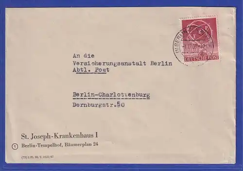 Berlin 1950  ERP-Hilfe  Mi.-Nr. 71 auf Orts-Doppel-Brief  O BERLIN-TEMPELHOF