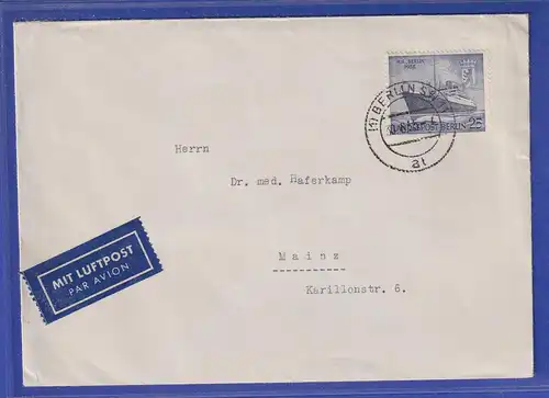 Berlin 1955 Motorschiff Mi.-Nr. 127 als EF auf Lp-Brief nach Mainz