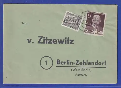 Berlin 1952 Rathenau Mi.-Nr. 93 in MIF auf Drucksache von Fürth nach Berlin
