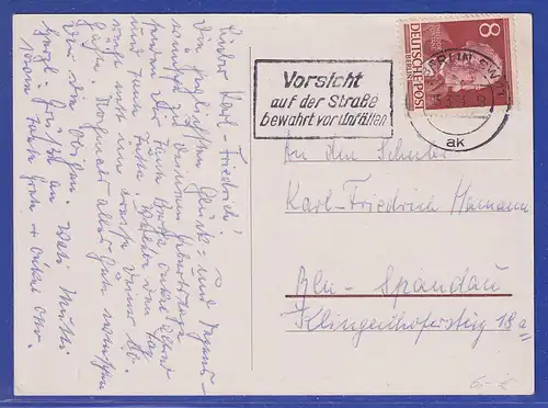 Berlin 1952 Fontane Mi.-Nr. 94 auf Postkarte innerh. Berlins
