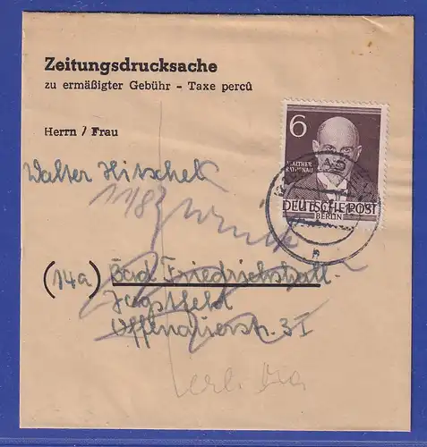 Berliner Männer 1952 Rathenau Mi.-Nr. 93 auf Zeitungsdrucksache, O Bad Ems