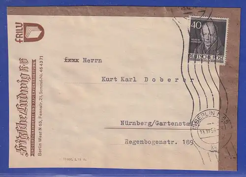 Berliner Männer 1952 Humboldt Mi.-Nr. 100 auf schwerem Brief (Ausschnitt)