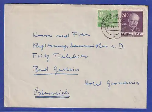 Berliner Männer 30Pfg Max Planck Mi-Nr. 99 in MIF auf Brief nach Österreich 1955