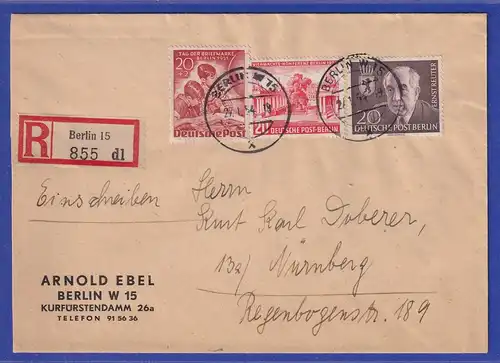 Berlin Tag der Briefmarke Mi.-Nr. 81 in MIF auf R-Brief von Berlin nach Nürnberg