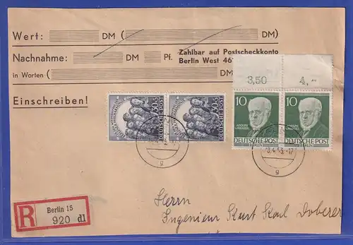 Berlin Philharmonie 30er Mi.-Nr. 73 senkr. Paar in MIF auf gr. Briefausschnitt