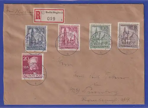 Berlin Gedächniskirche Mi.-Nr. 106-109 kpl. Satz auf R-Brief, O BERLIN-STEGLITZ