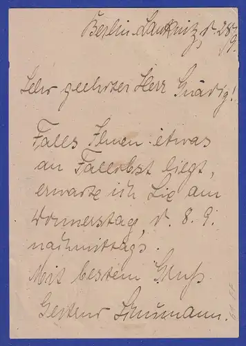 Berlin 1949 Goethe 10Pfg. Mi.-Nr. 61 auf Postkarte, O BERLIN-LANKWITZ