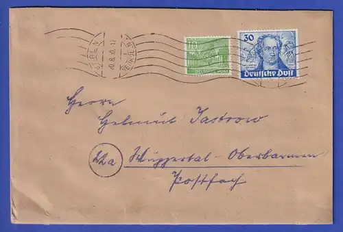 Berlin Mi.-Nr. 63 Goethe 30Pfg. in MIF auf schwerem Brief aus Berlin-Neukölln