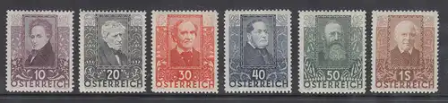 Österreich 1931 Dichter Mi.-Nr. 524-529 Satz 6 Werte **