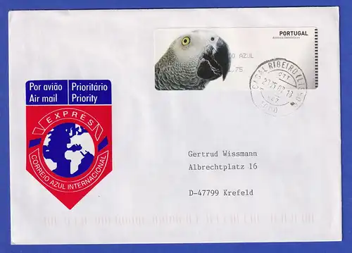 Portugal 2005 ATM Papagei Mi-Nr. 53 Wert AZUL 1,75 auf FDC nach Krefeld