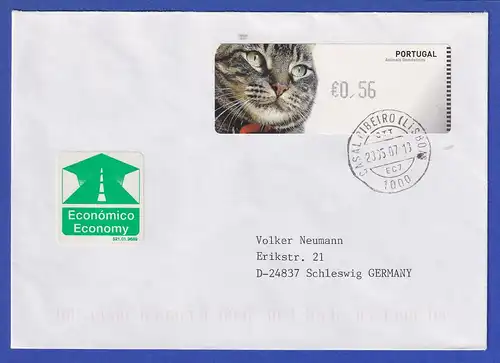 Portugal 2005 ATM Katze Mi-Nr. 52 Wert 0,56 auf FDC nach D