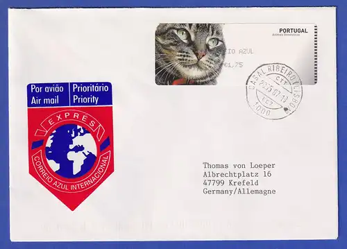 Portugal 2005 ATM Katze Mi-Nr. 52 Wert AZUL 1,75 auf FDC nach D