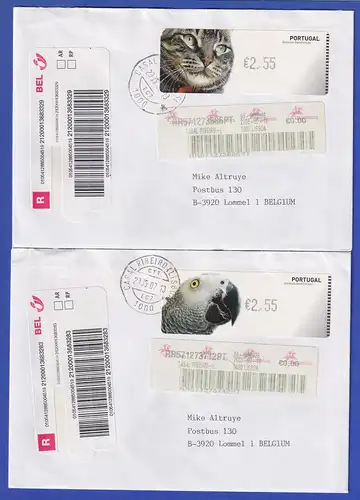 Portugal 2005 ATM Katze / Papagei Mi-Nr. 52-53 je Wert 2,55 auf R-FDC nach B 