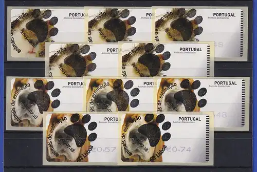 Portugal 2005 ATM Hund / Hamster SMD Mi-Nr 50-51 je Satz 5 Werte mit ET-O