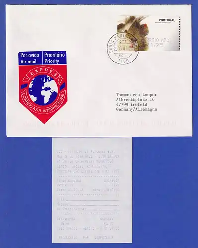 Portugal 2005 ATM Hamster SMD Mi-Nr 51 Wert AZUL 1,75 auf FDC nach D