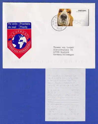 Portugal 2005 ATM Hund SMD Mi-Nr 50 Wert AZUL 1,75 auf FDC nach D