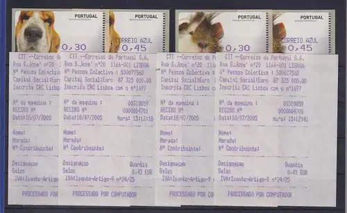 Portugal 2005 ATM Hund / Hamster Amiel Mi-Nr 50-51 je Werte 0,30 0,45 ** mit AQ