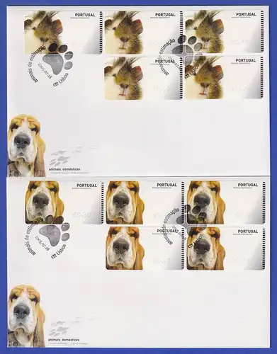 Portugal 2005 ATM Hund / Hamster NewVision Mi-Nr 50-51 je Satz 5 Werte auf FDC