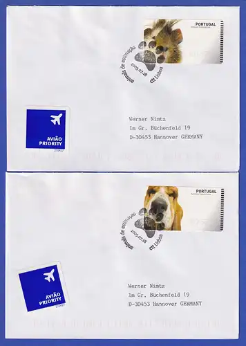 Portugal 2005 ATM Hund / Hamster NewVision Mi-Nr 50-51 je Wert 0,57 auf FDC 