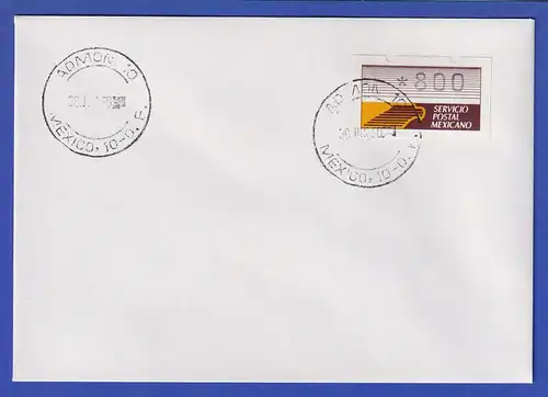 Mexiko Klüssendorf-ATM 1. Ausgabe  x-Papier Wert 800 auf blanco-Brief